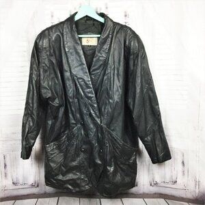 Vintage 80s Adler Leather Blazer Jacket M